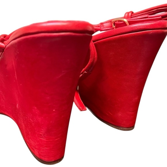 Ralph Lauren Collection Spring 07 Red Strappy Sandals Napa Leather Wedge US 9 - Picture 9 of 14